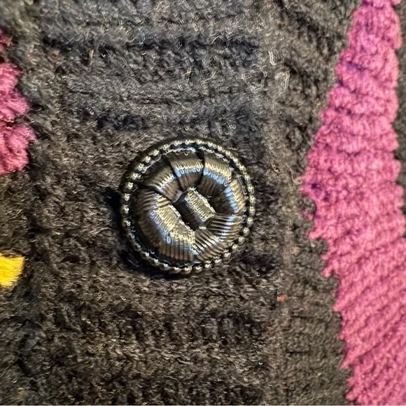 VTG 1990s Jaclyn Smith Petite Medium Womens PM Cardigan Sweater Beaded Abstract - Picture 6 of 6